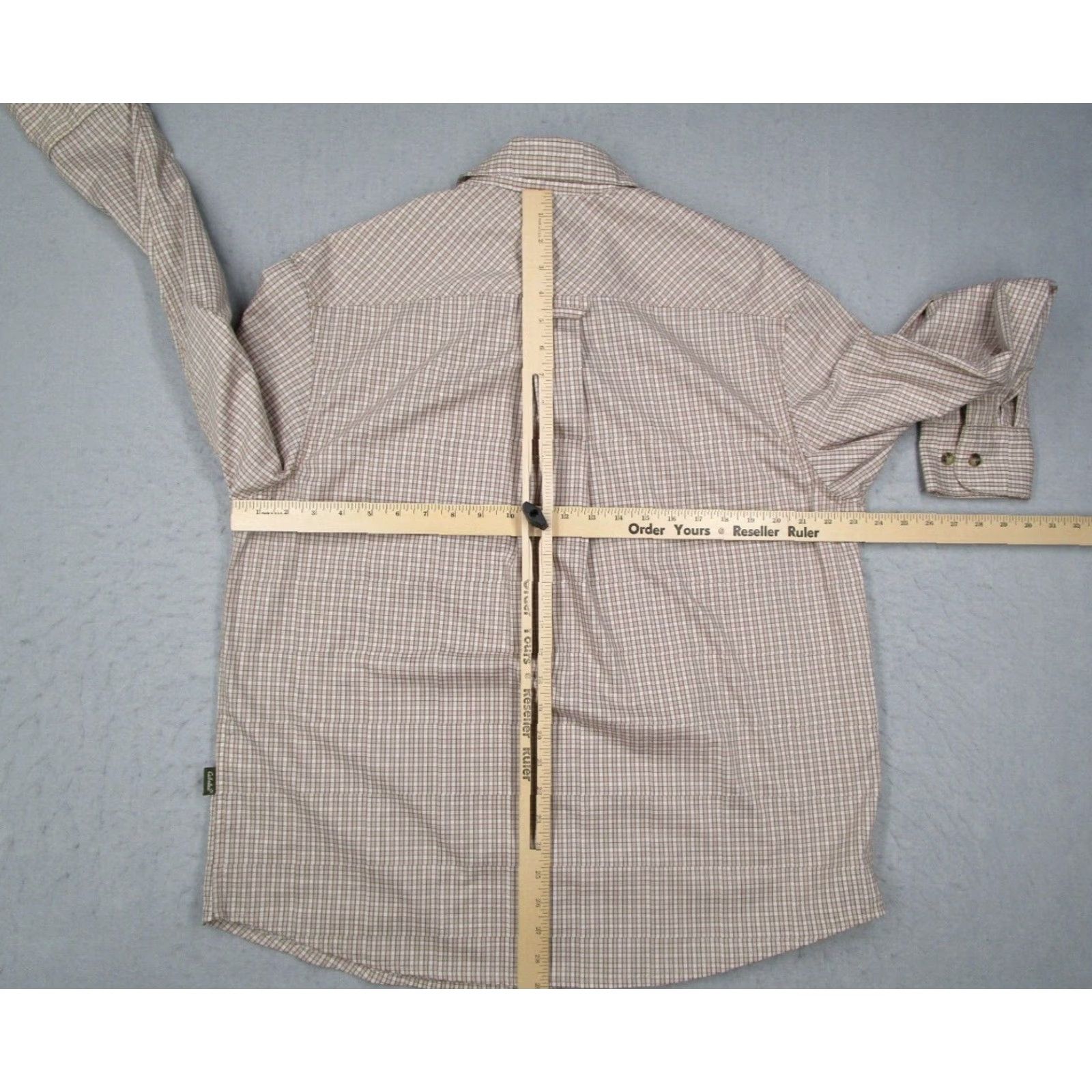 Vintage Cabelas Shirt Mens Large Beige Check Button Up Long Sleeve Work Hike Fish Safari Size US L / EU 52-54 / 3 - 5 Thumbnail