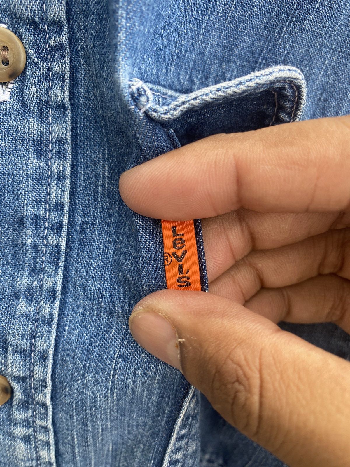 Levi's Vintage Levi's Orange Tab Denim Shirt - size 25” x 28.5” Size US M / EU 48-50 / 2 - 5 Thumbnail