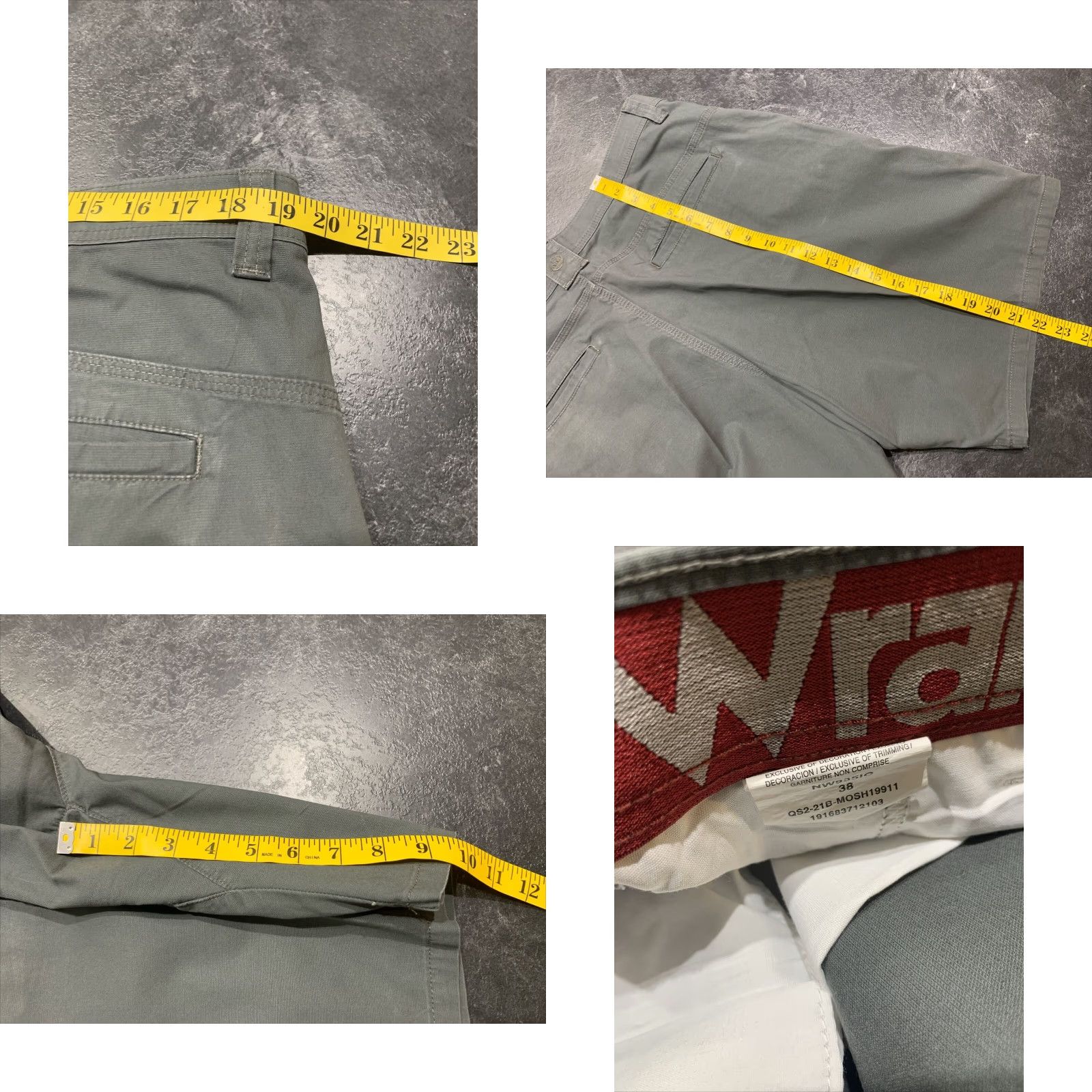 Wrangler Wrangler Mens Shorts 38 Casual Outdoor Performance Chino Flat Front Green Cotton Nylon Spandex Size US 38 / EU 54 - 8 Thumbnail