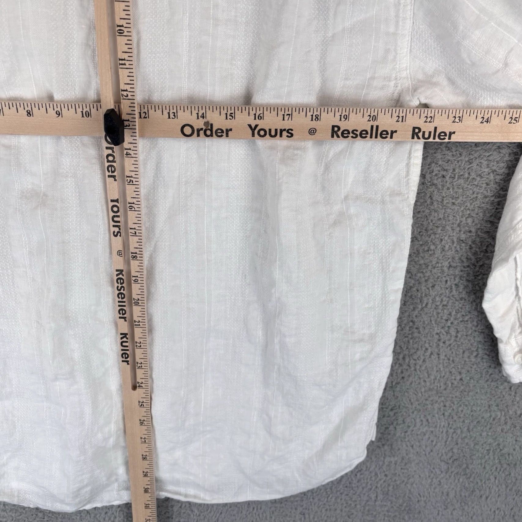 The Territory Ahead Territory Ahead Shirt Mens Large White 100% Linen Summer Beach Stripe Button-Up Long Sleeve Casual 100% Linen L Mens White Territory Ahead Shirt Size US L / EU 52-54 / 3 - 6 Thumbnail
