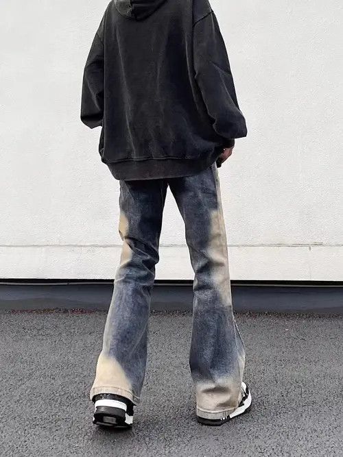 Jean Vintage washed distressed patchwork jeans Size US 32 / EU 48 - 2 Thumbnail