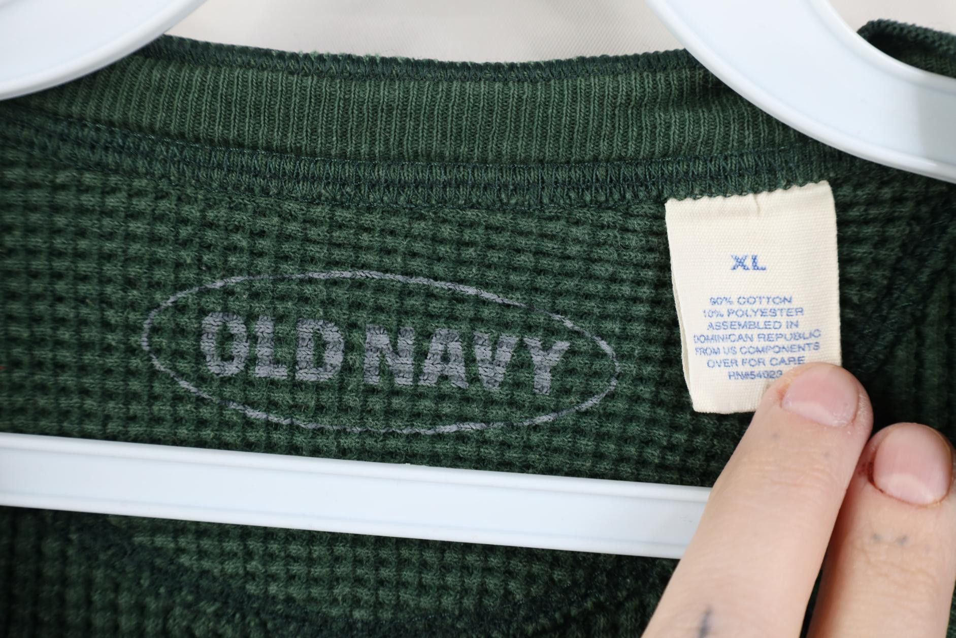 Vintage Vintage Y2K Old Navy Fit Thermal Waffle Knit Henley T-Shirt Size US XL / EU 56 / 4 - 5 Thumbnail