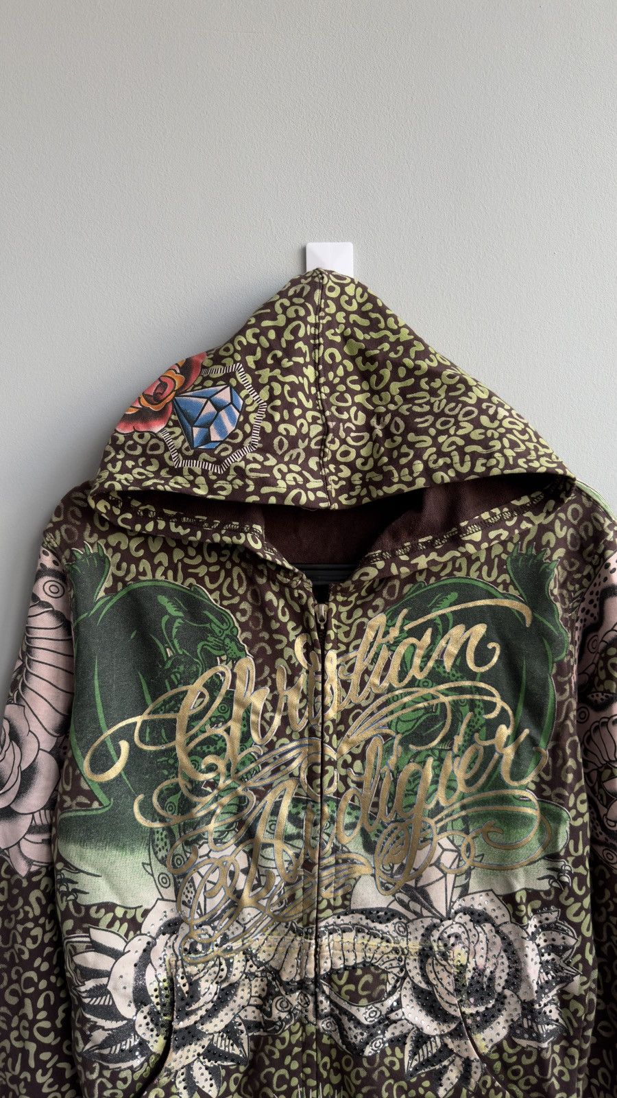 Christian Audigier × Ed Hardy × Vintage Ed Hardy Christian Audigier vintage brown zip hoodie Size M / US 6-8 / IT 42-44 - 2 Thumbnail