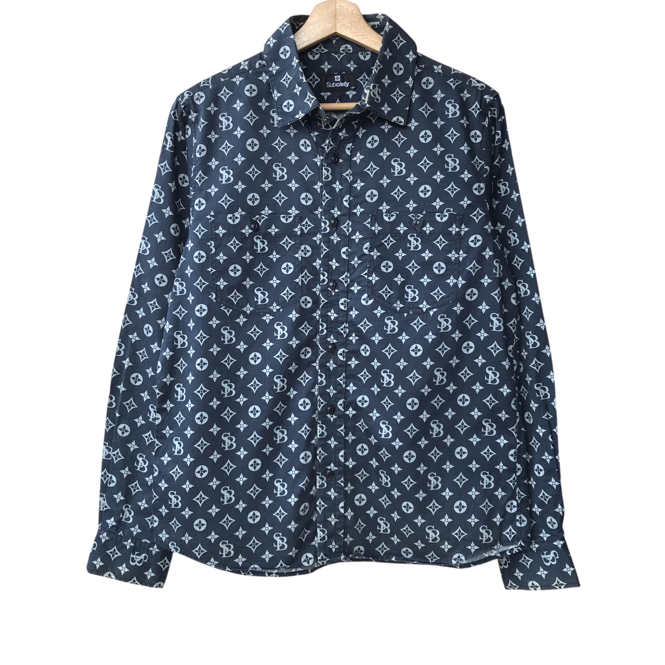 Japanese Brand Subciety Japan Full Print Monogram Casual Shirt Size US M / EU 48-50 / 2 - 1 Thumbnail