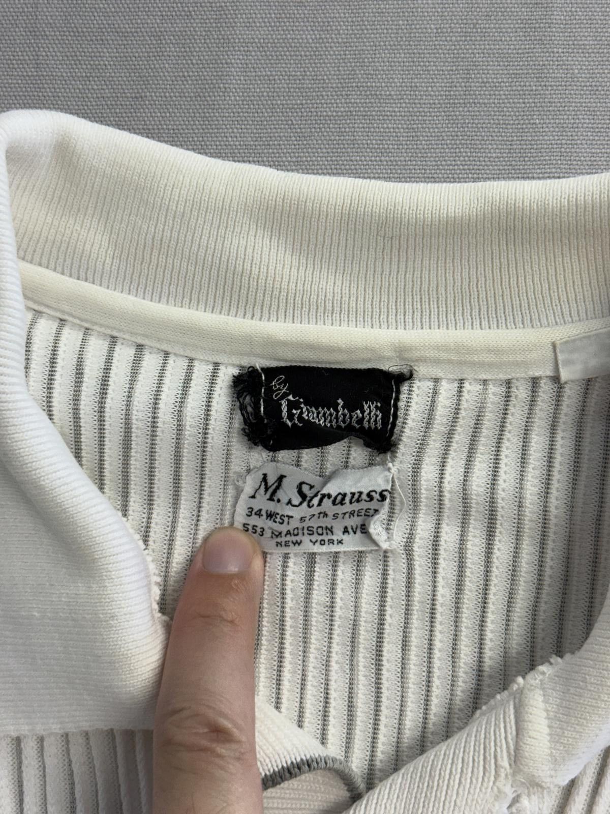 Calugi e Gianelli Vintage 60s New York Ribbed Polo White Giambelli M Strauss M Size US M / EU 48-50 / 2 - 2 Thumbnail