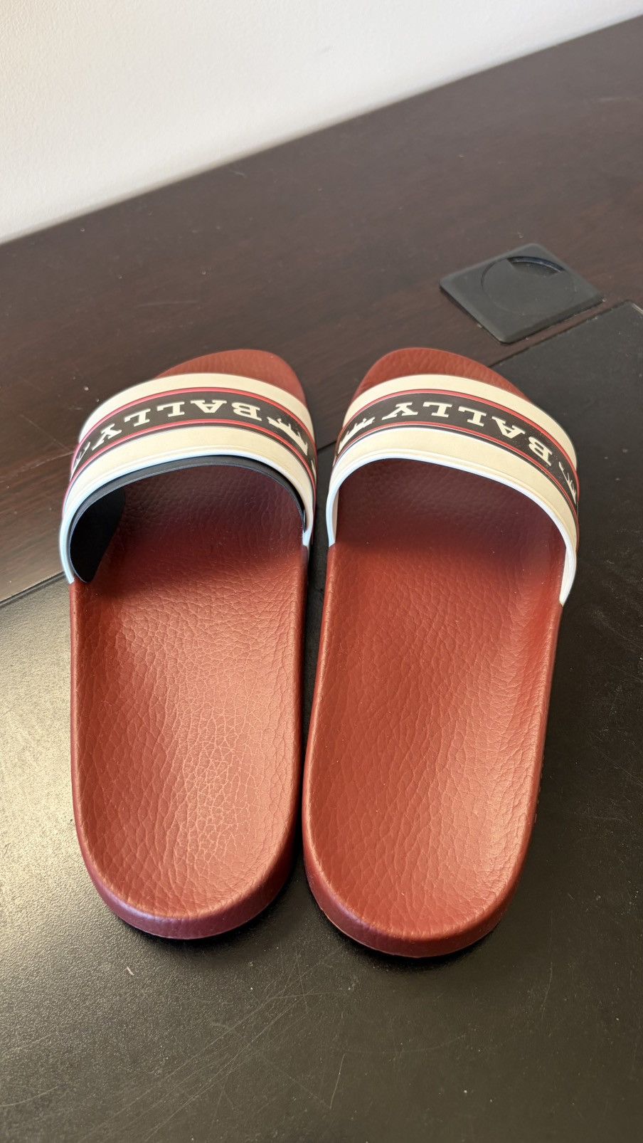 Bally Bally Anibally Rubber Slides – White/Black/Red – Size US 9 Size US 9 / EU 42 - 3 Thumbnail