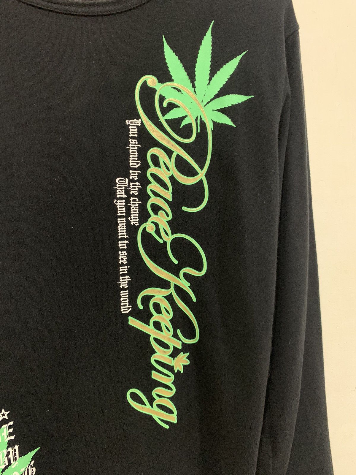 If Six Was Nine Peace Keeping Marijuana Printed Black L Size US L / EU 52-54 / 3 - 3 Thumbnail