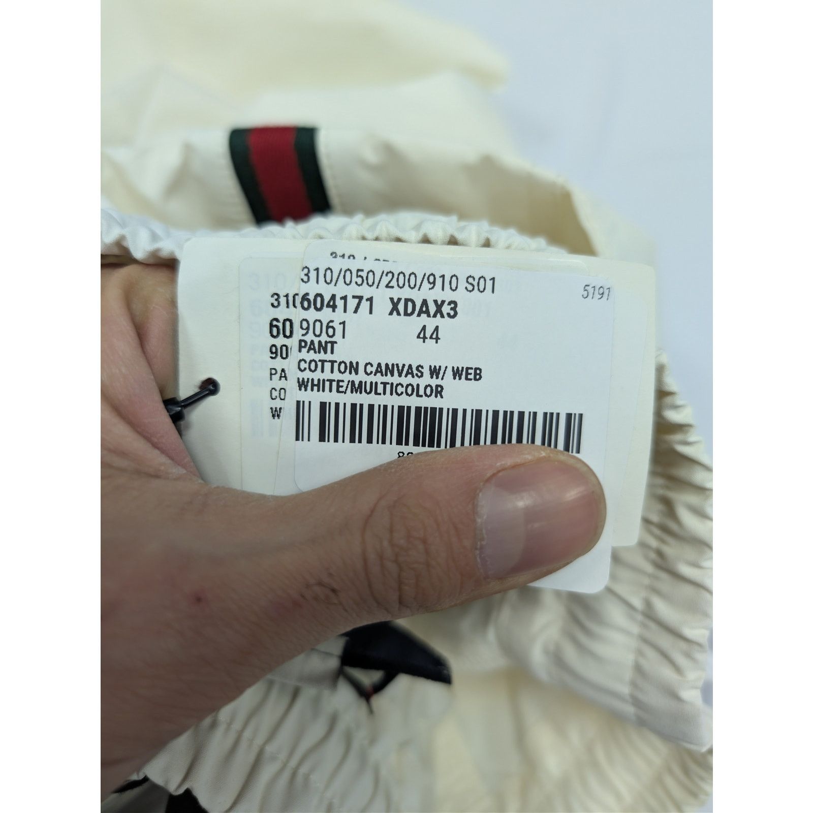 Gucci o1rshd1 Cotton Canvas W/Web Pants Trouser Sweatpants White Size US 44 / EU 60 - 23 Thumbnail