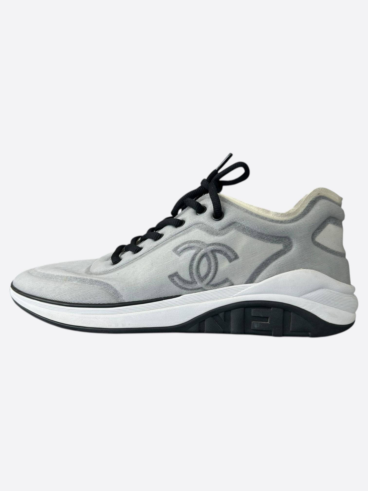Chanel Chanel Grey & Black CC Logo Runners Size US 10 / EU 43 - 3 Thumbnail
