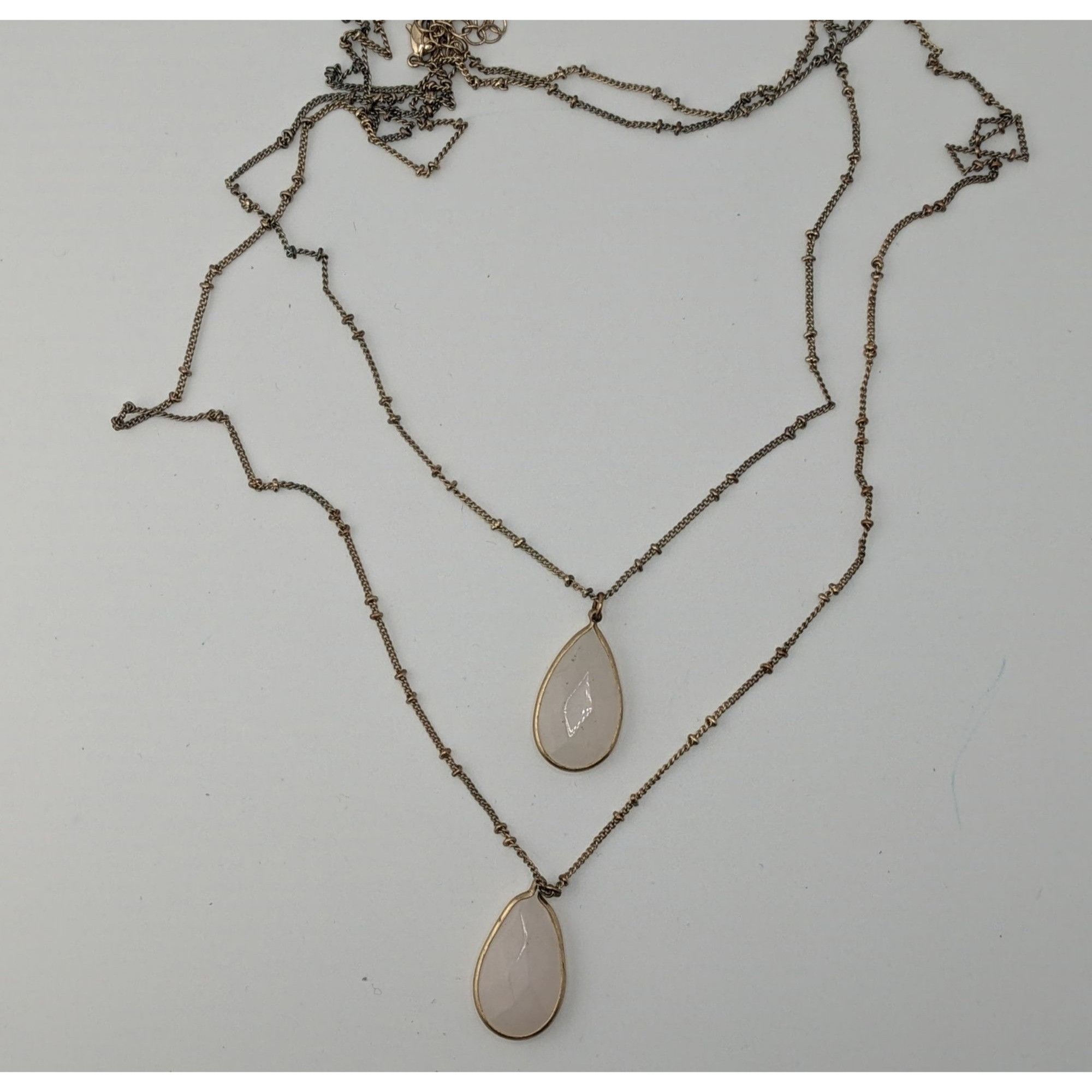 Other Bohemian Layered Gold-Tone Necklace With Quartz Teardrop Pen Size ONE SIZE - 6 Thumbnail