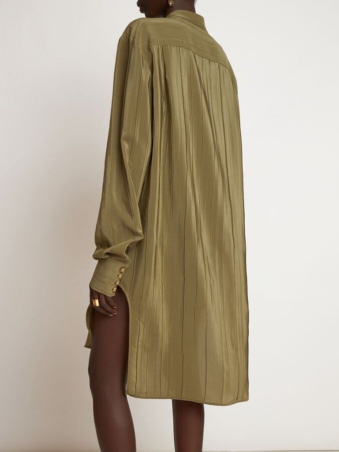 Balmain o1y0625 Solid Color Shirt in Military Green Size XS / US 0-2 / IT 36-38 - 3 Thumbnail