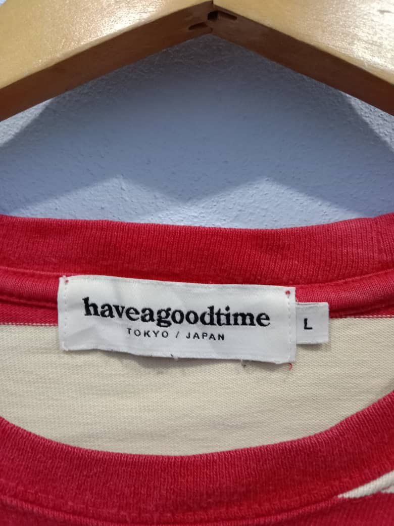 Have A Good Time HAVE A GOOD TIME TWO TONES STRIPES TEES LARGE SIZE Size US L / EU 52-54 / 3 - 4 Thumbnail