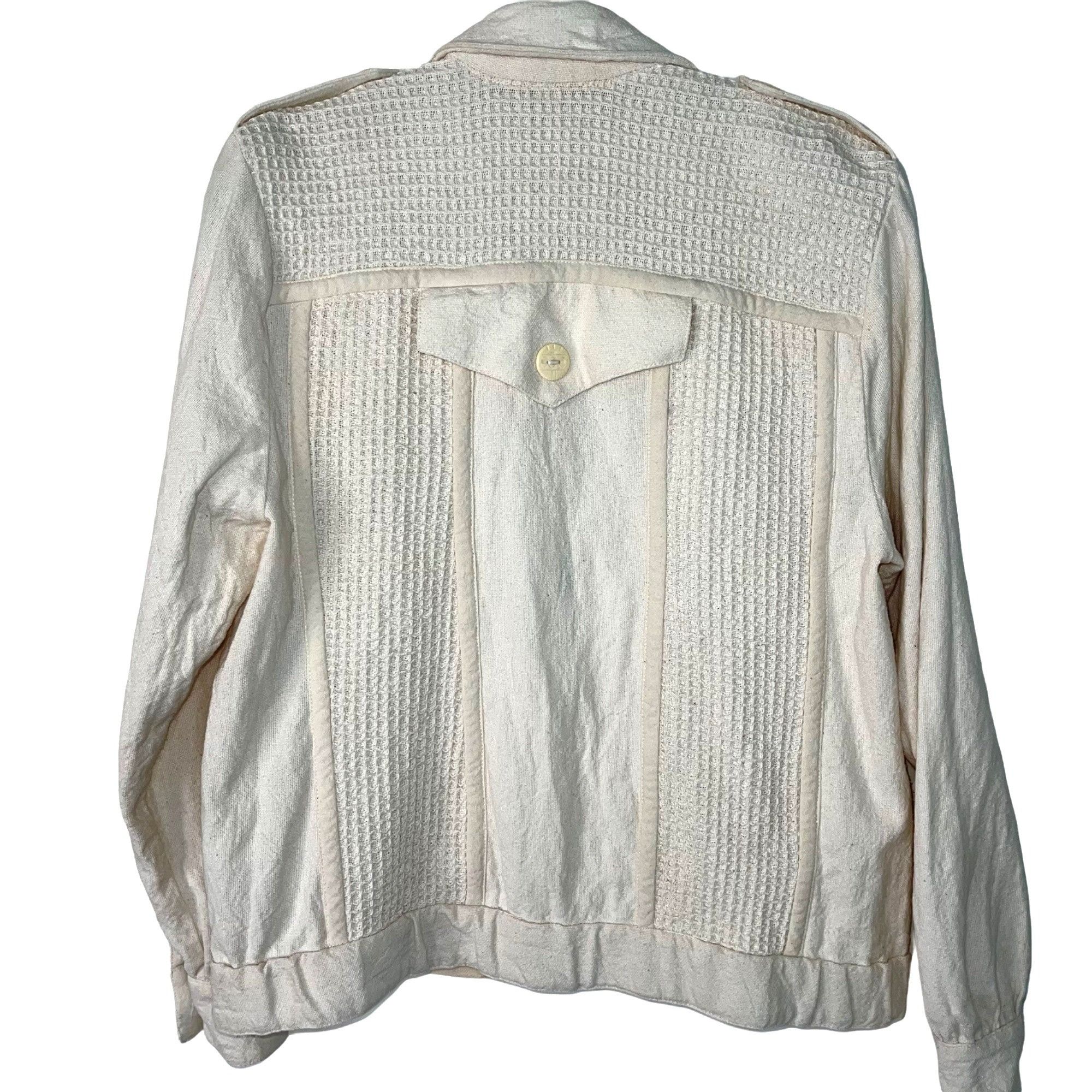 Vintage Martinez Vintage Womens Jacket Size Medium Cream Button Fron Size M / US 6-8 / IT 42-44 - 2 Thumbnail