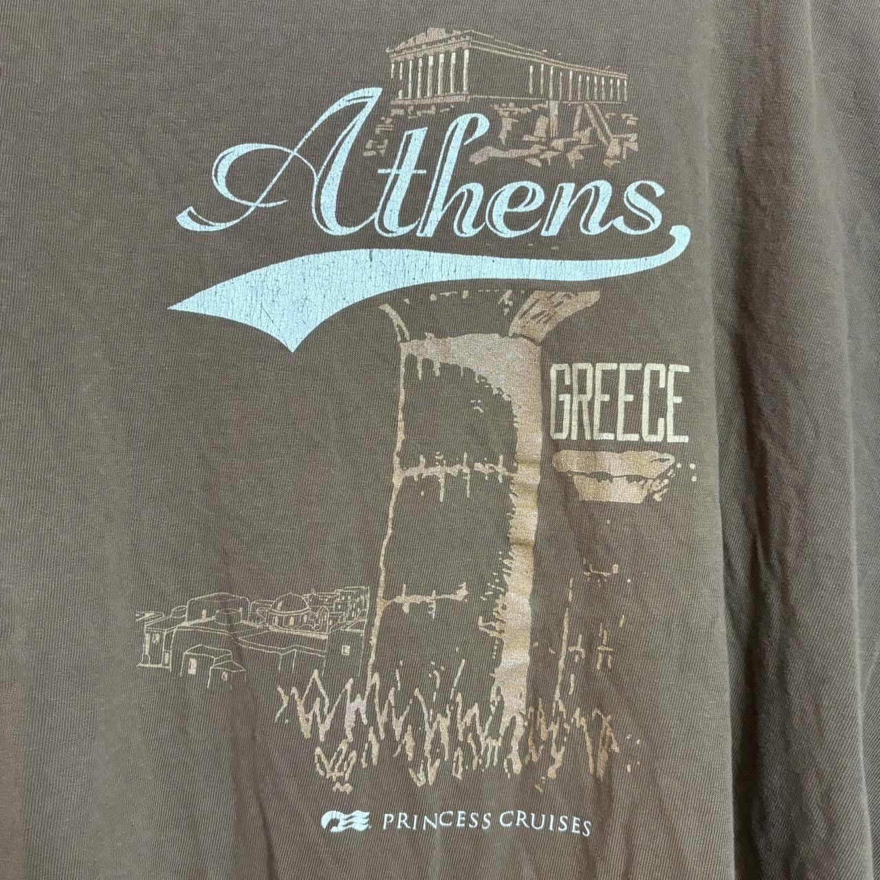 Vintage Vintage Brown Athens Greece Graphic Tee Size US XXL / EU 58 / 5 - 2 Thumbnail