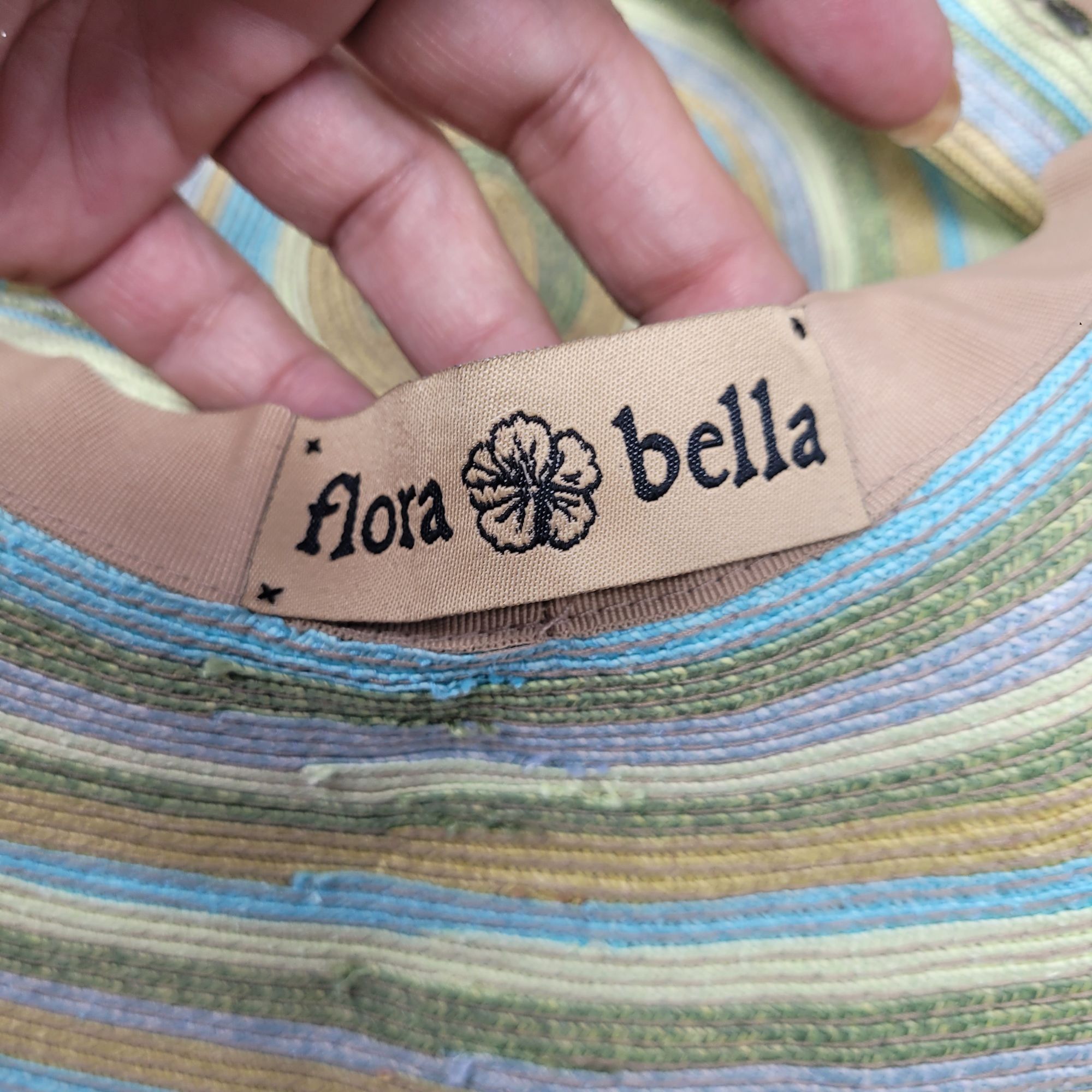 Other Flora Bella Pastel Floppy Wide Brim Straw Beach Sun Hat Blue Size ONE SIZE - 3 Thumbnail