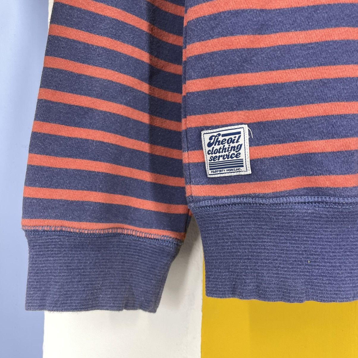 Japanese Brand CLOTHES OIL CLOTHING SERVICES Stripe Sweatshirt #2016/14 Size US M / EU 48-50 / 2 - 4 Thumbnail