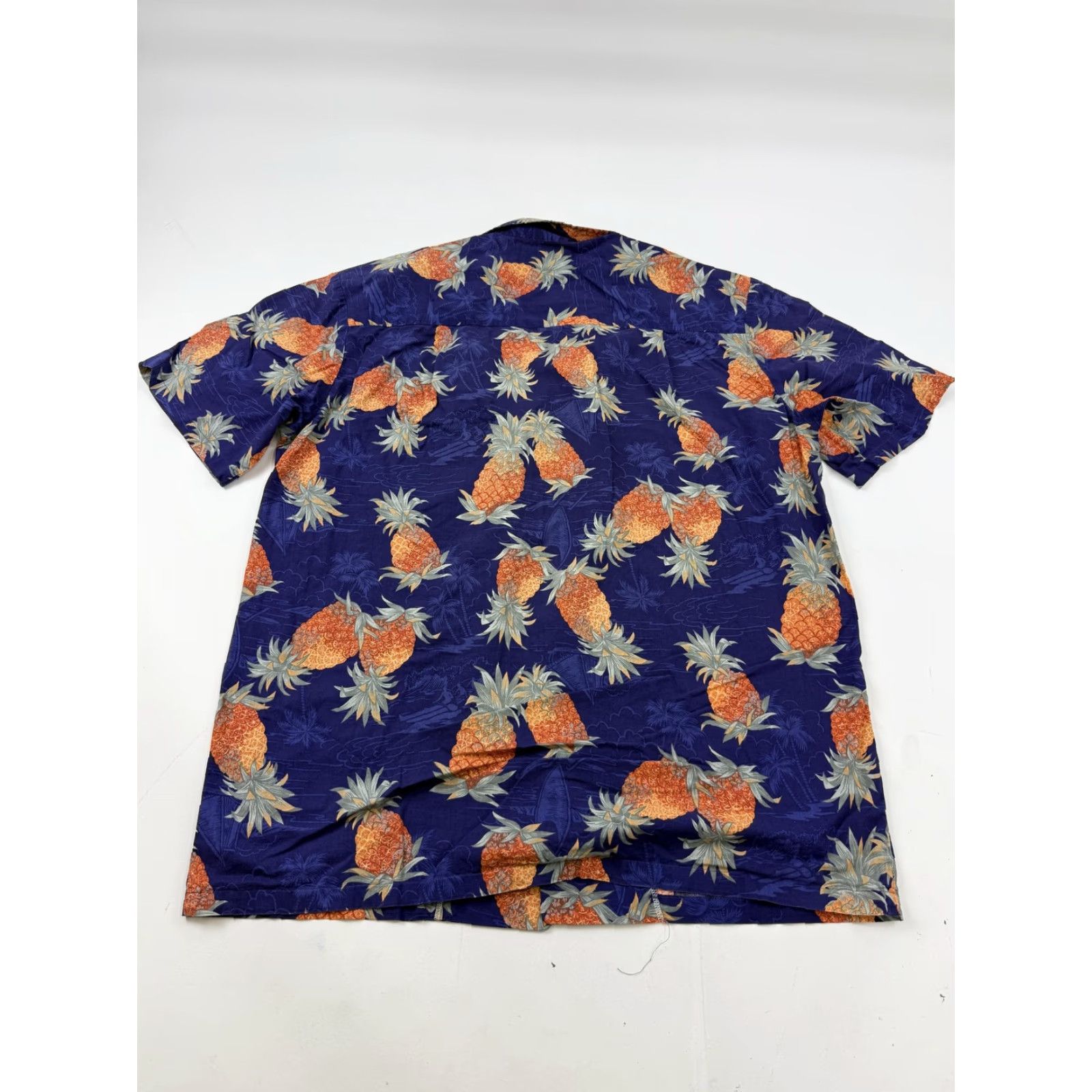 Paradise Found Paradise Found Shirt Mens Large Blue Hawaiian Pineapple Vintage Casual Button-Up Short Sleeve Size US L / EU 52-54 / 3 - 7 Thumbnail