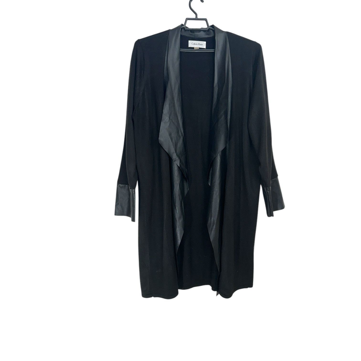 Calvin Klein Calvin Klein Womens Black Open-Front Cardigan Jacket With Fa Size XXL / US 16-18 / IT 52-54 - 4 Thumbnail