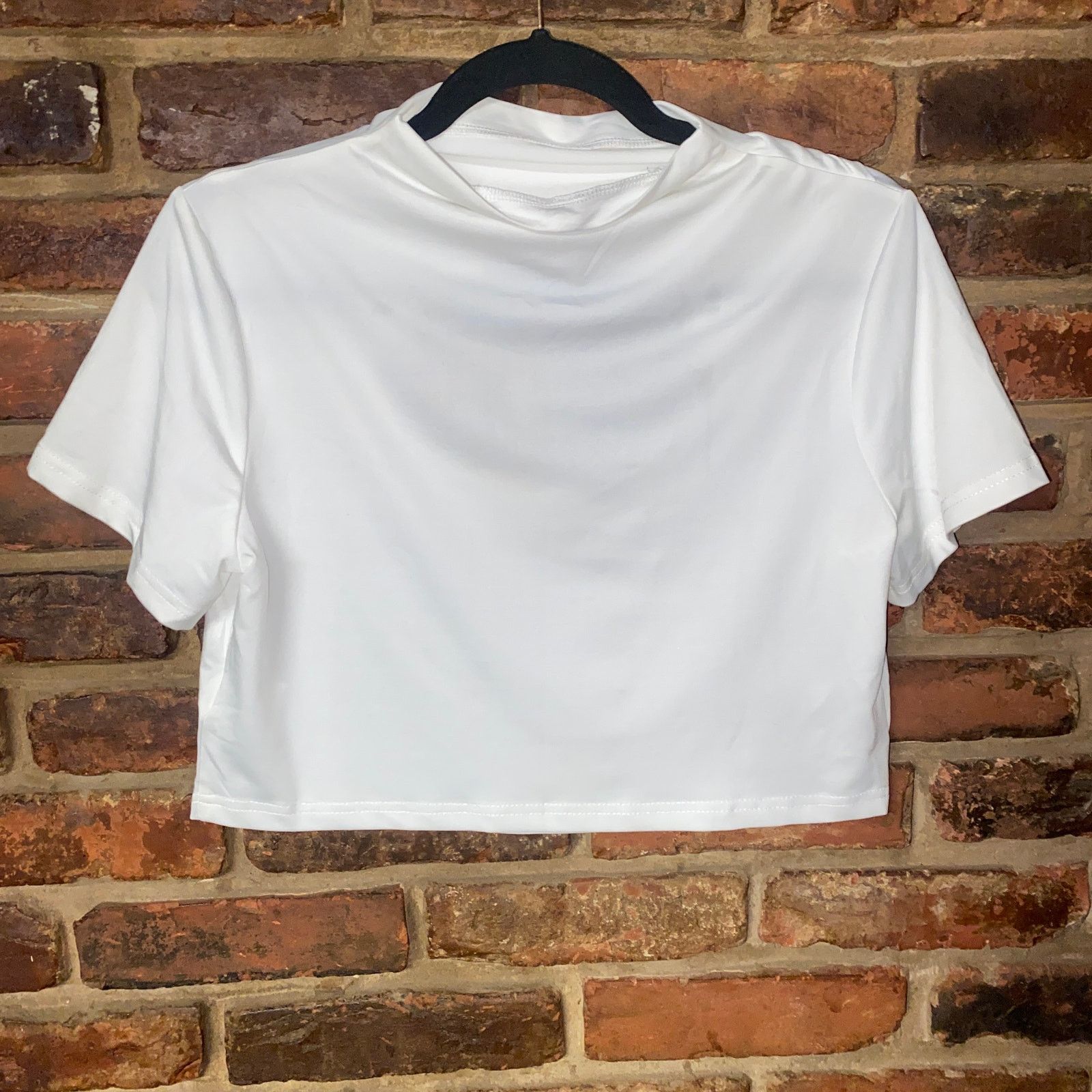 Other Blush Mark White Short Sleeve Keyhole Open Bust Crop Top 0X Size XL / US 12-14 / IT 48-50 - 1 Thumbnail