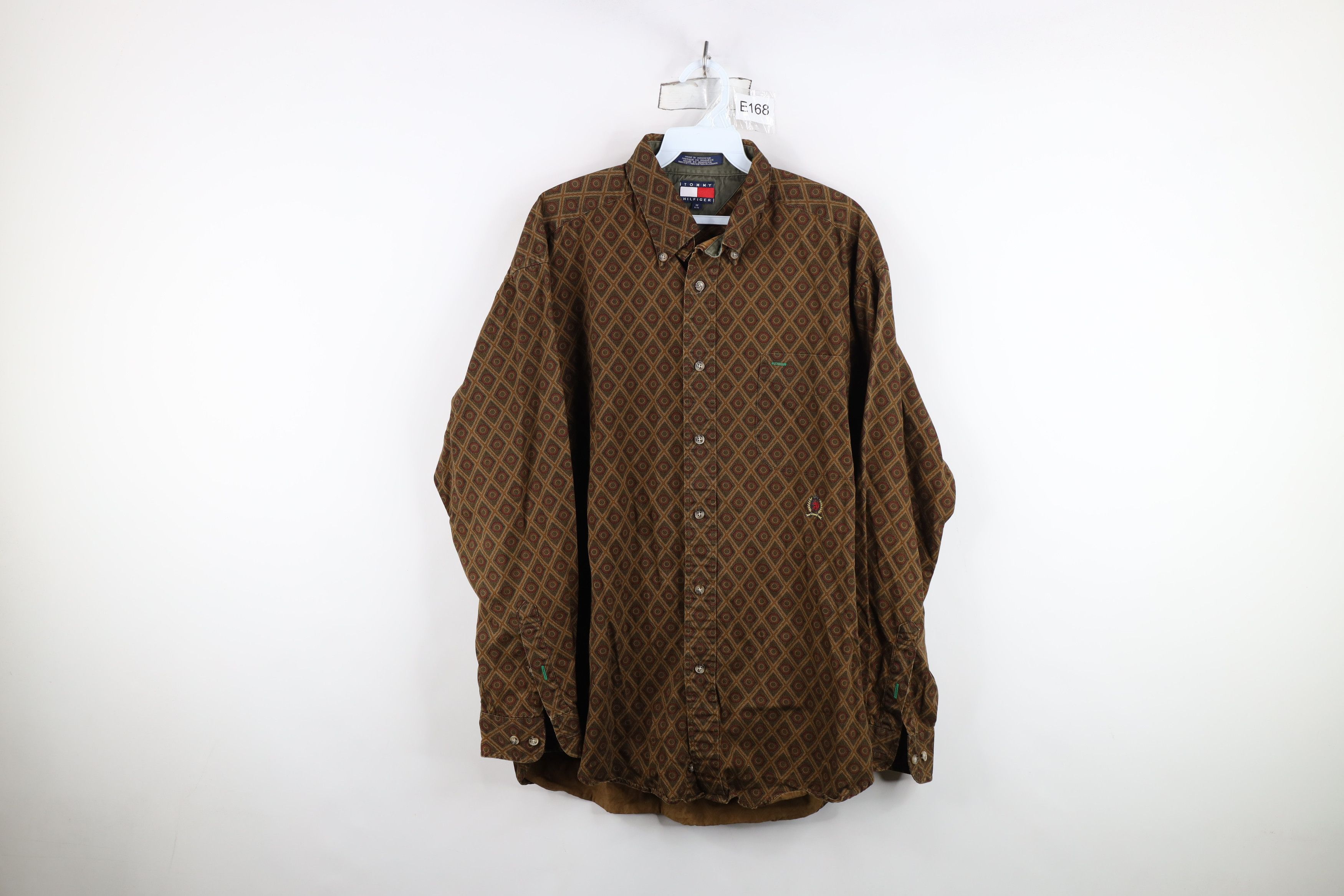Tommy Hilfiger Vintage 90s Tommy Hilfiger Tone Geometric Button Down Shirt Size US M / EU 48-50 / 2 - 1 Thumbnail