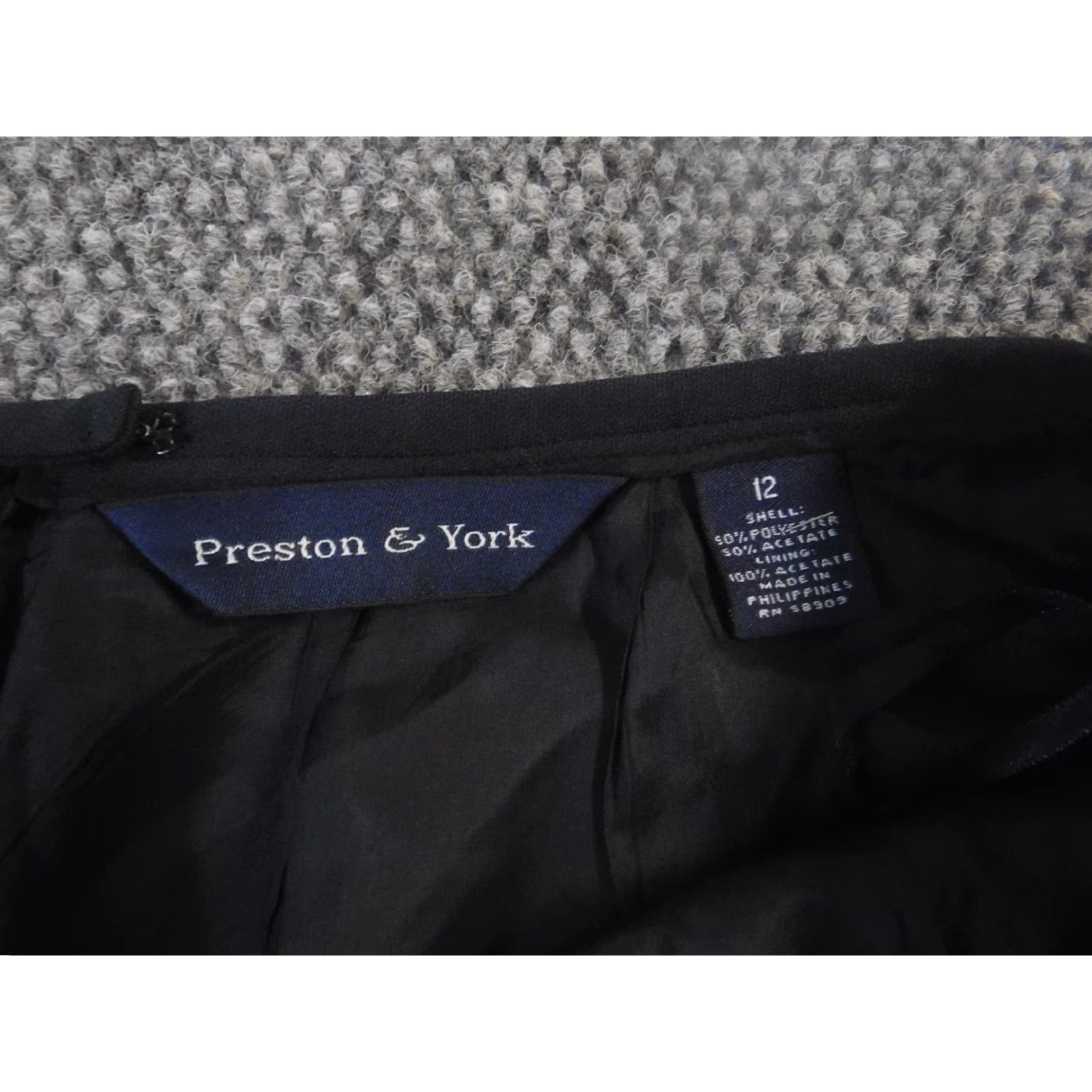 Preston & York Preston & York Womens Skirt 12 A-line Knee Length Blue Knit Cotton Zipper Size 34" / US 12 / IT 48 - 4 Thumbnail