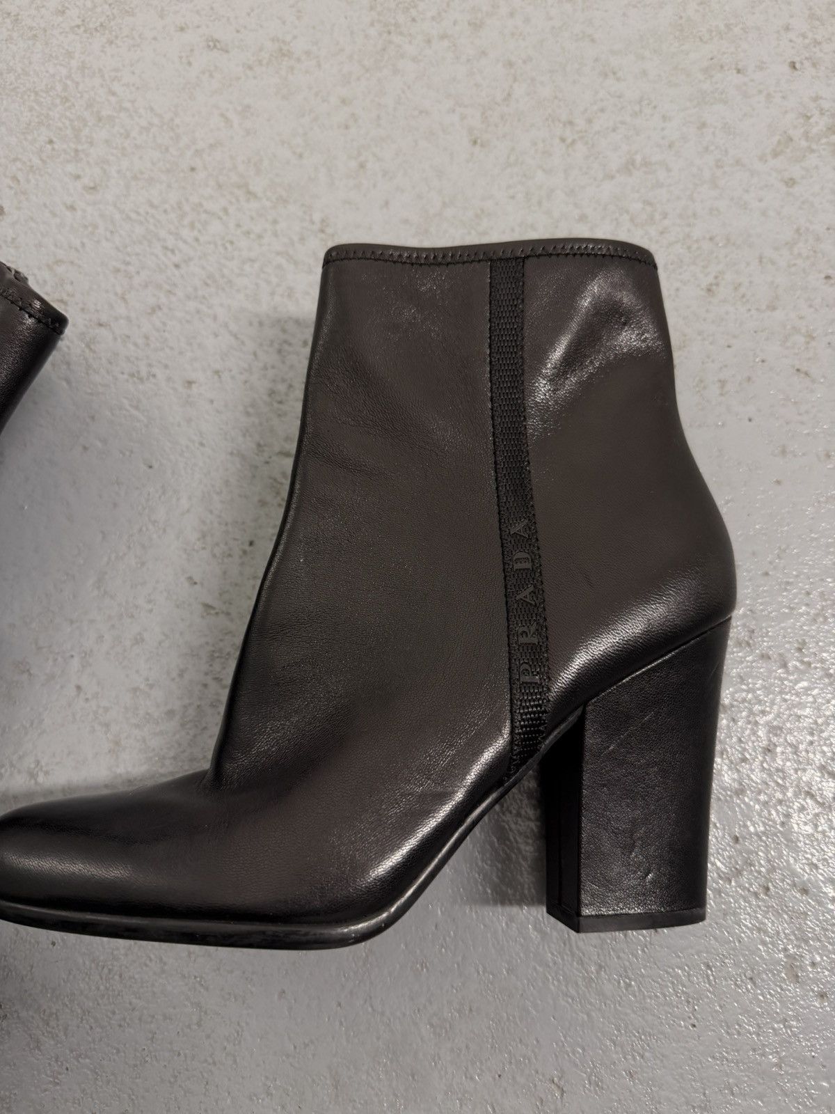 Prada Vintage 00s Prada Ankle Leather Heel Boots Size US 7.5 / IT 37.5 - 2 Thumbnail