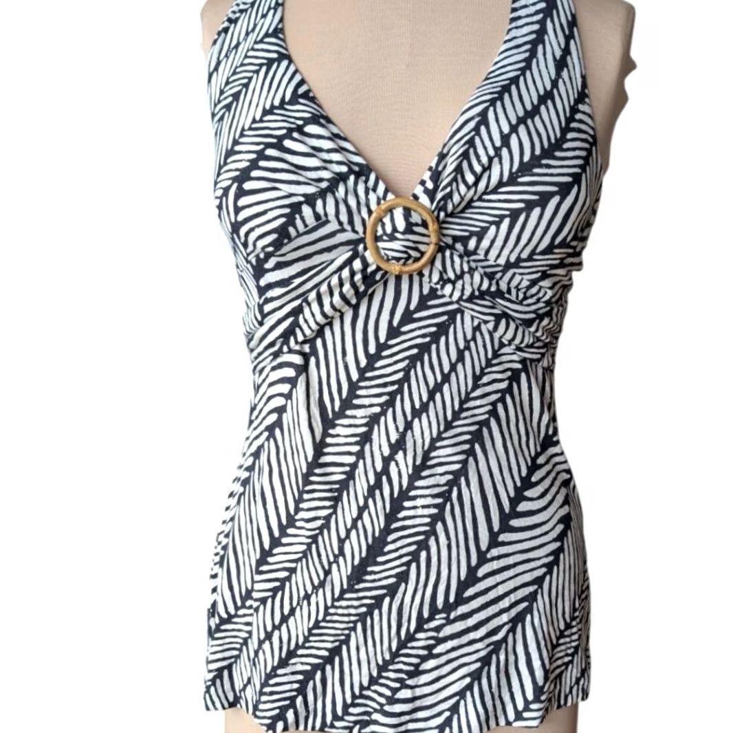 Banana Republic VINTAGE Banana Republic Halter Top Shirt Women Size M Black Tank Y2K Feminine Classic Chic Womens Size M / US 6-8 / IT 42-44 - 2 Thumbnail