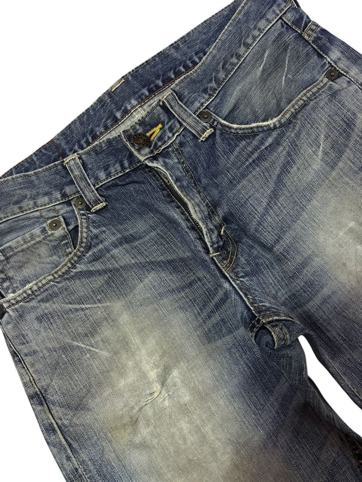 Edwin Vtg Edwin Japan 504 Distressed Jeans Size US 32 / EU 48 - 3 Thumbnail