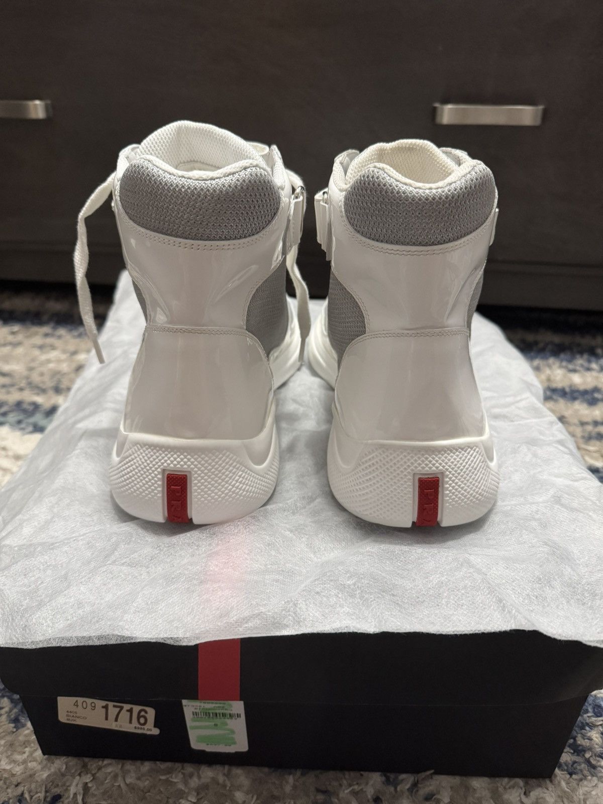 Prada Prada America’s Cup Patent Leather Hi-Top Sneakers Size US 9 / EU 42 - 5 Thumbnail