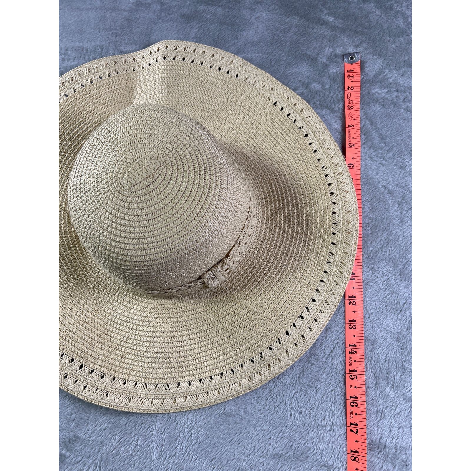 Other Coastal Chic Beige Woven Sun Hat Wide Brim 7 Quiet Luxury Size ONE SIZE - 8 Thumbnail