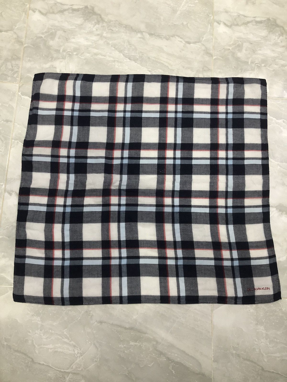 Calvin Klein Calvin Klein Plaid CK Embroidered Bandana Size ONE SIZE - 4 Thumbnail