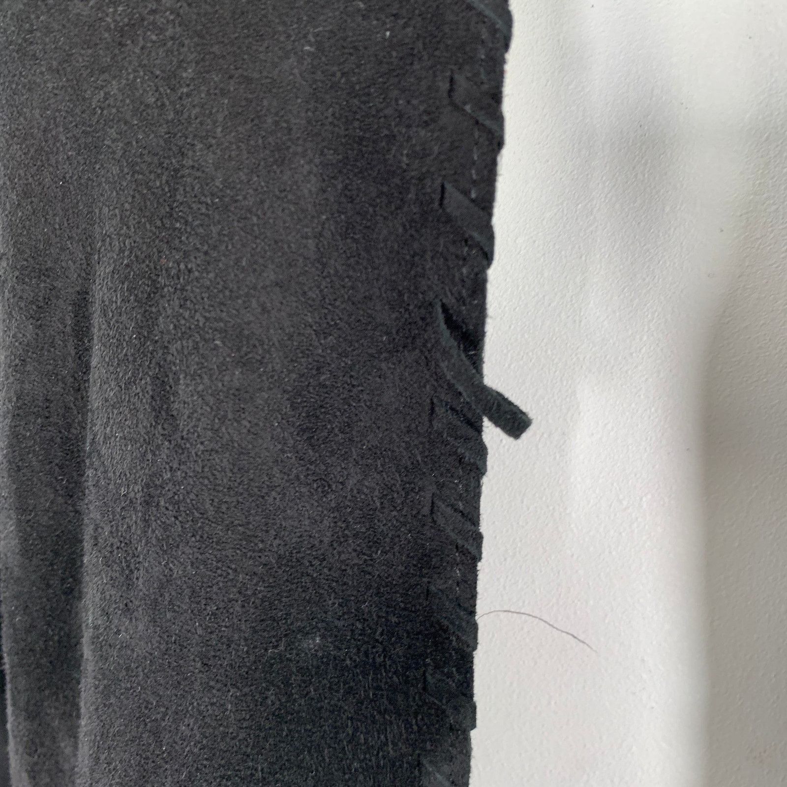 Elie Tahari L Black Lambskin Suede Hook Eye Closure Jacket Size L / US 10 / IT 46 - 6 Thumbnail
