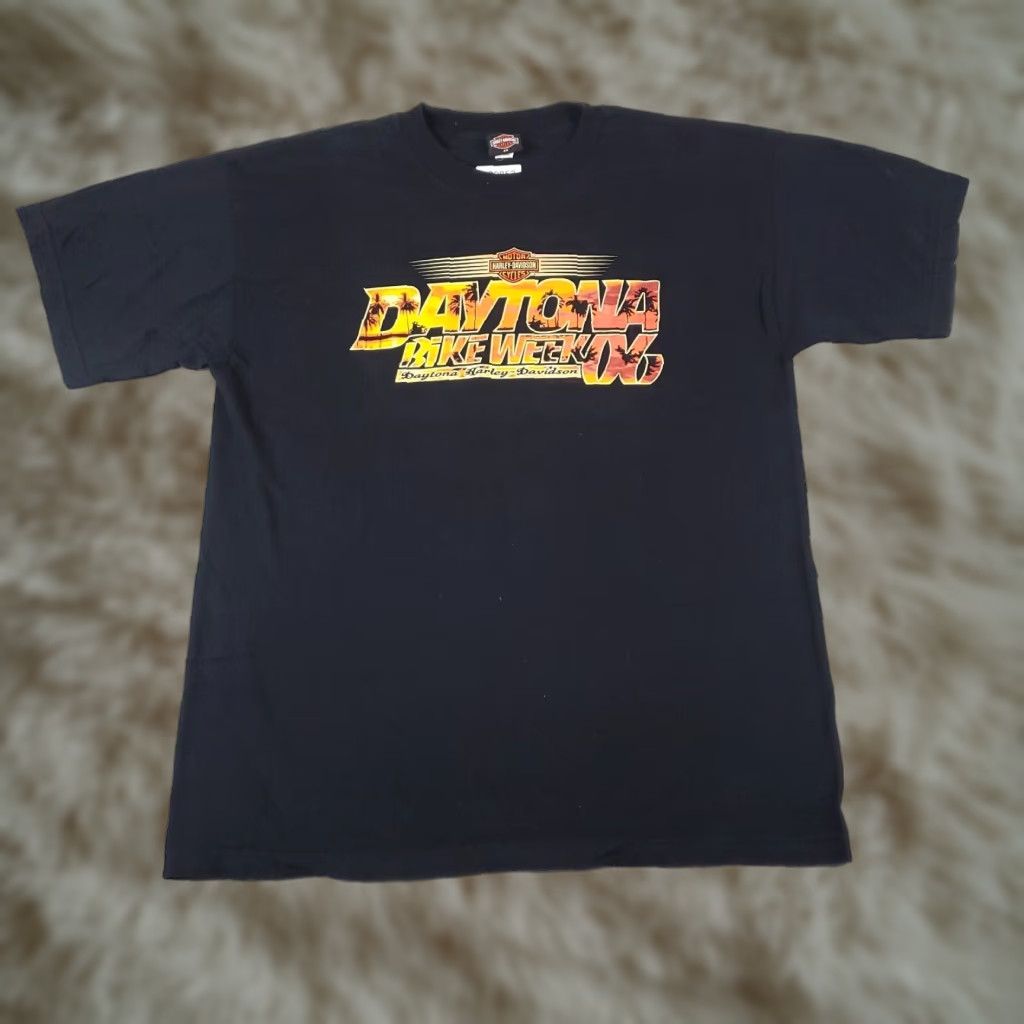 Harley Davidson VINTAGE Harley-Davidson T Shirt Mens 2XL Black Daytona Beach Graphic Short Sleeve Size US XXL / EU 58 / 5 - 1 Thumbnail