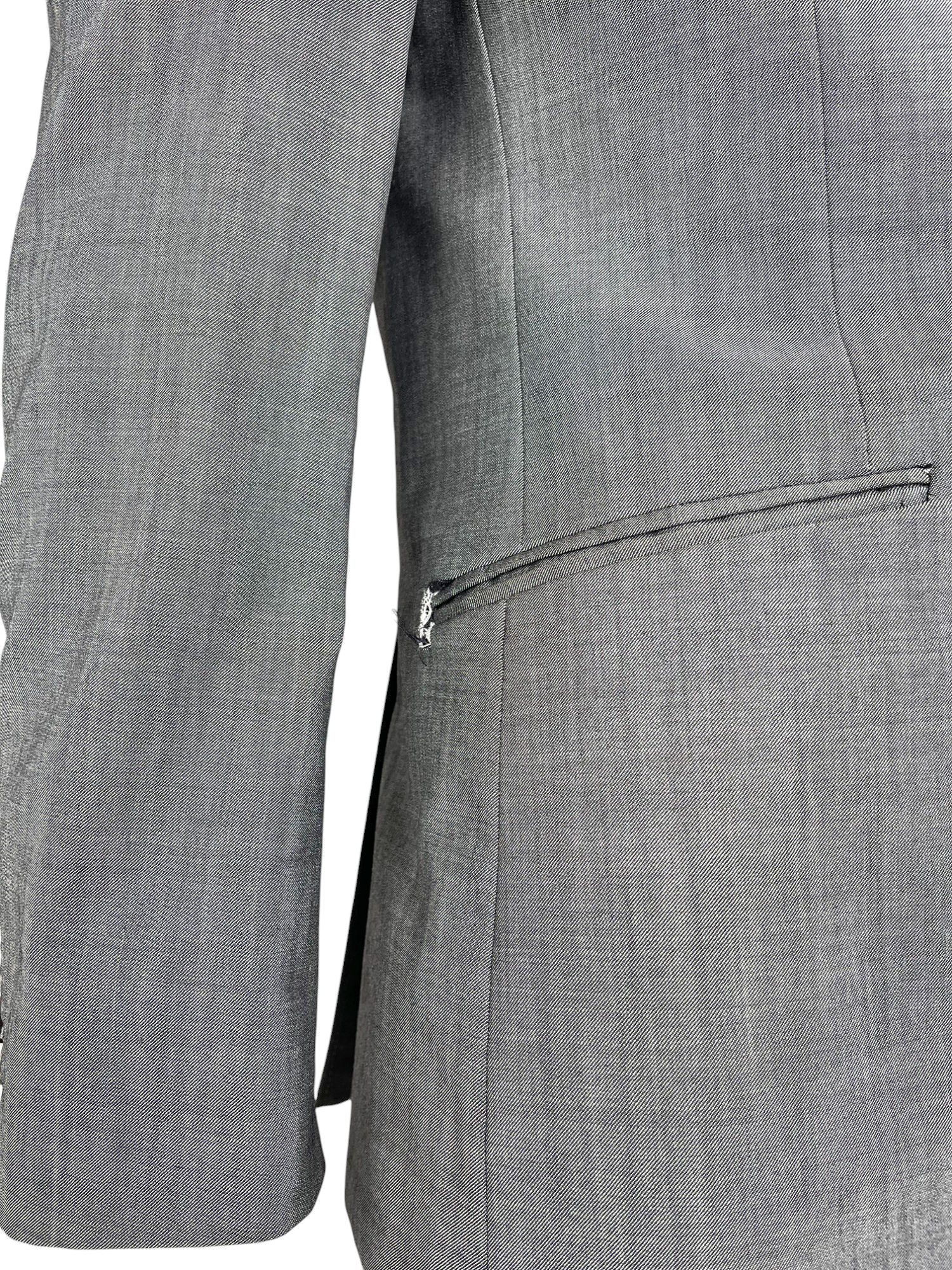 Thierry Mugler 1990's Grey Wool Suit Size 50R - 7 Thumbnail