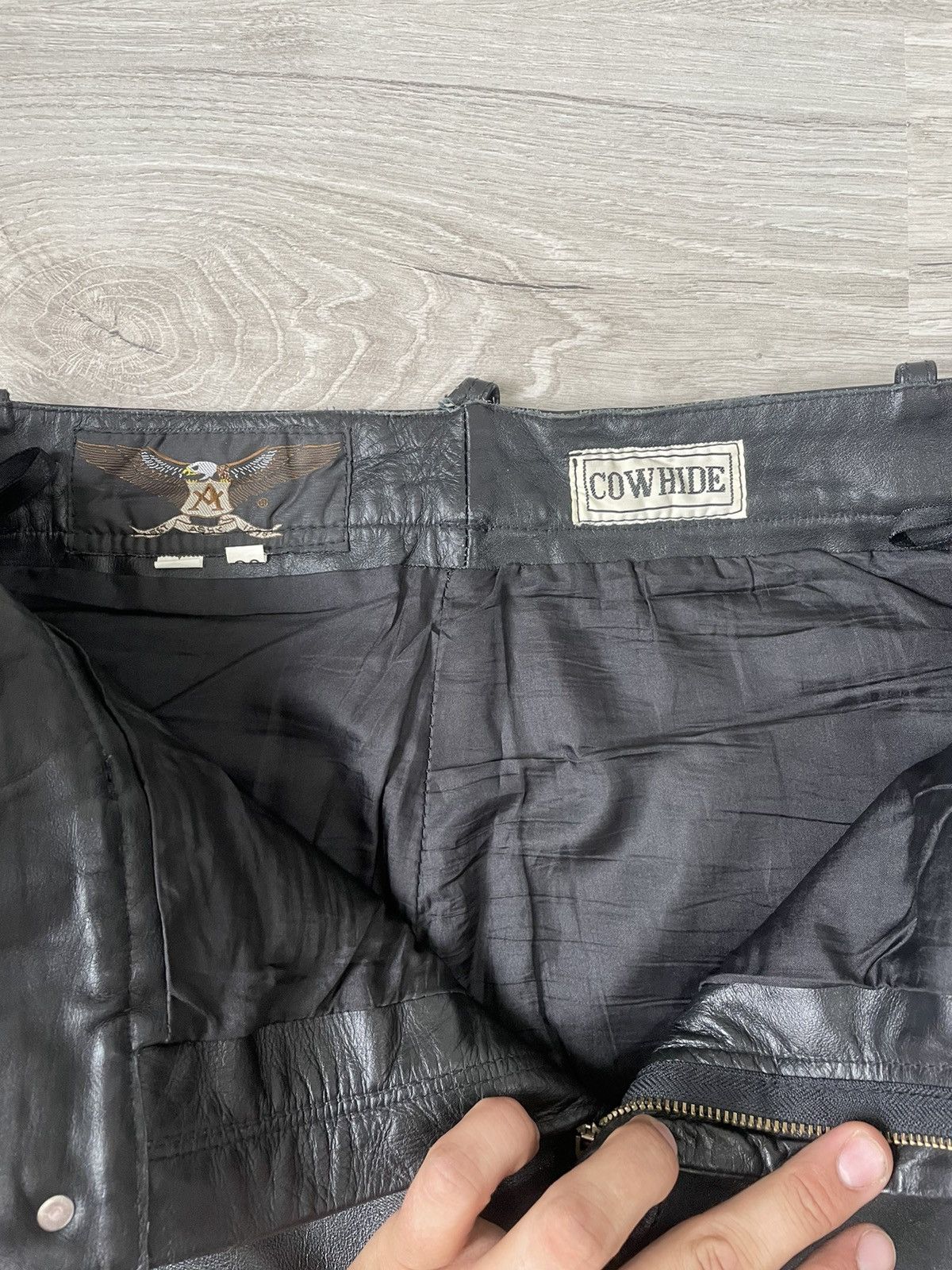 Japanese Brand × Leather × Vintage Vintage Casual Moto Pants Leather Size US 36 / EU 52 - 10 Thumbnail