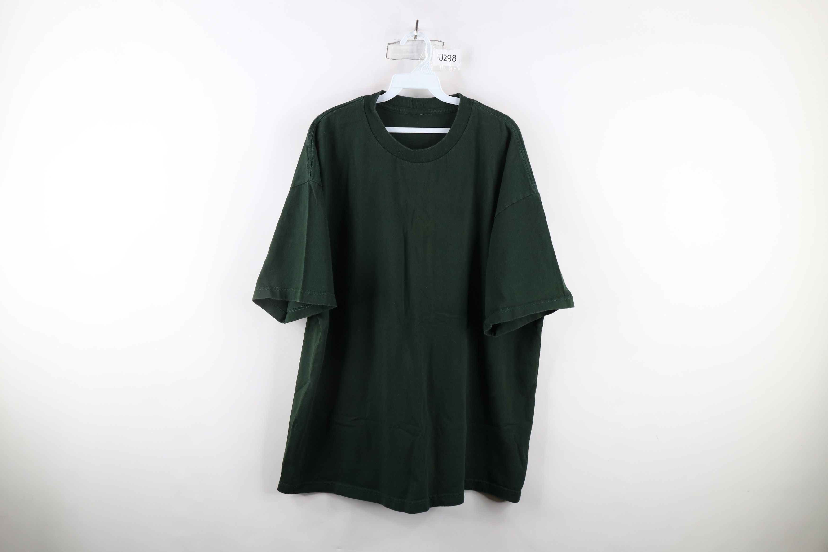 Vintage Vintage 90s Streetwear Heavyweight T-Shirt Green Cotton Size US XXL / EU 58 / 5 - 1 Thumbnail