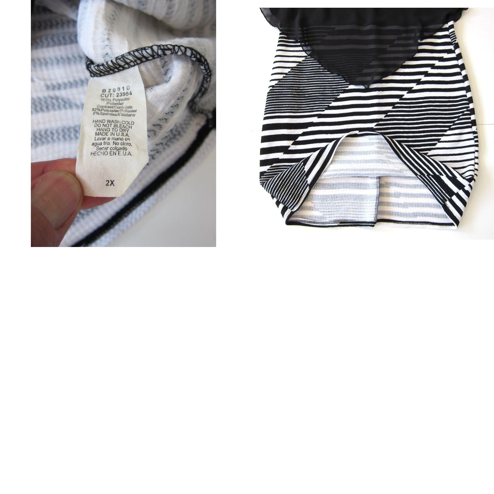 Vintage VINTAGE Sky Plus Black White Stripe Stretch Sleeveless Lace Sheath Tunic Dress 2X Size XXL / US 16-18 / IT 52-54 - 8 Thumbnail