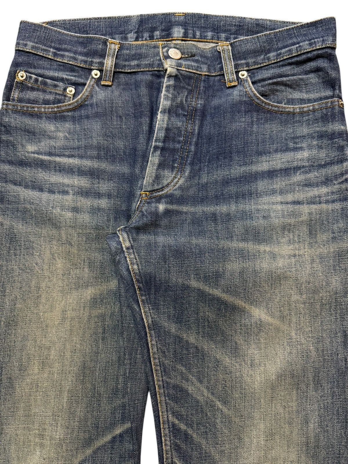 Helmut Lang Vintage Italy 90s Helmut Lang Blue Faded Whisker Straight Size US 31 - 4 Thumbnail