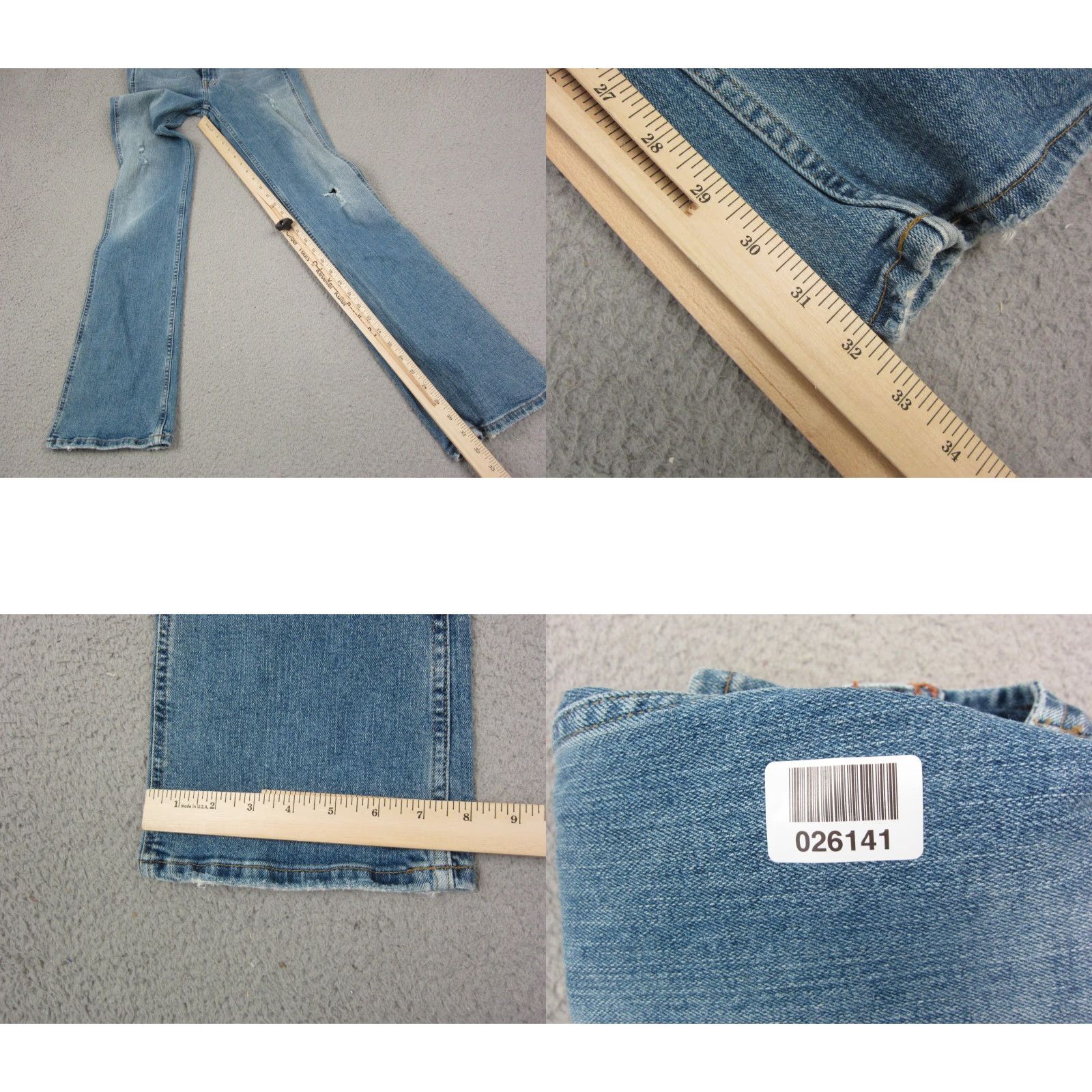 American Eagle Outfitters American Eagle Jeans Womens 4 Reg Blue Distressed Stretch Skinny Denim Distressed N/A Size 27" / US 4 / IT 40 - 10 Thumbnail