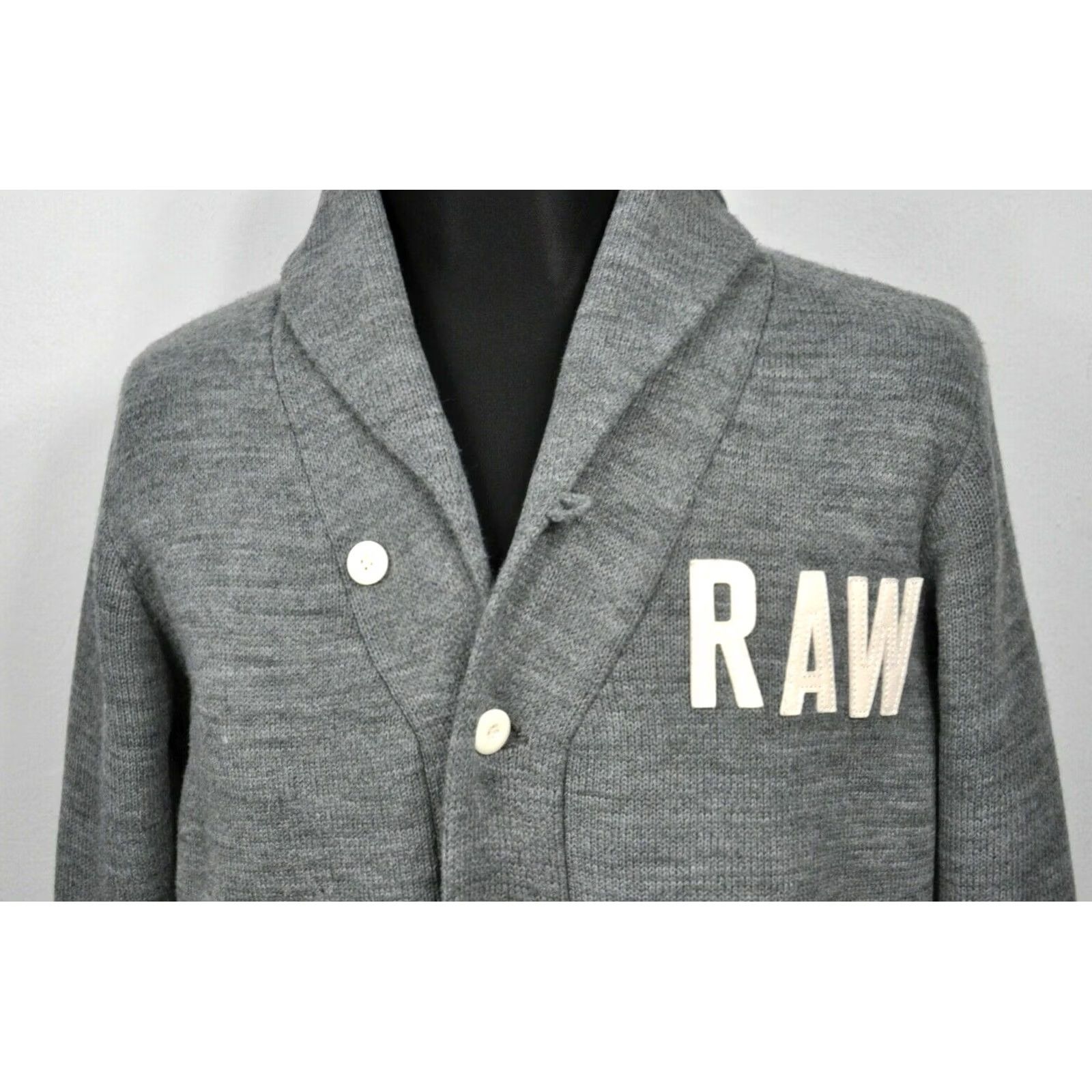 G-Star G-Star Raw Cardigan Knit XL Men Gray Ewing Knit L/S V-Neck Button Sweater Regular Size XS? Size US XL / EU 56 / 4 - 5 Thumbnail