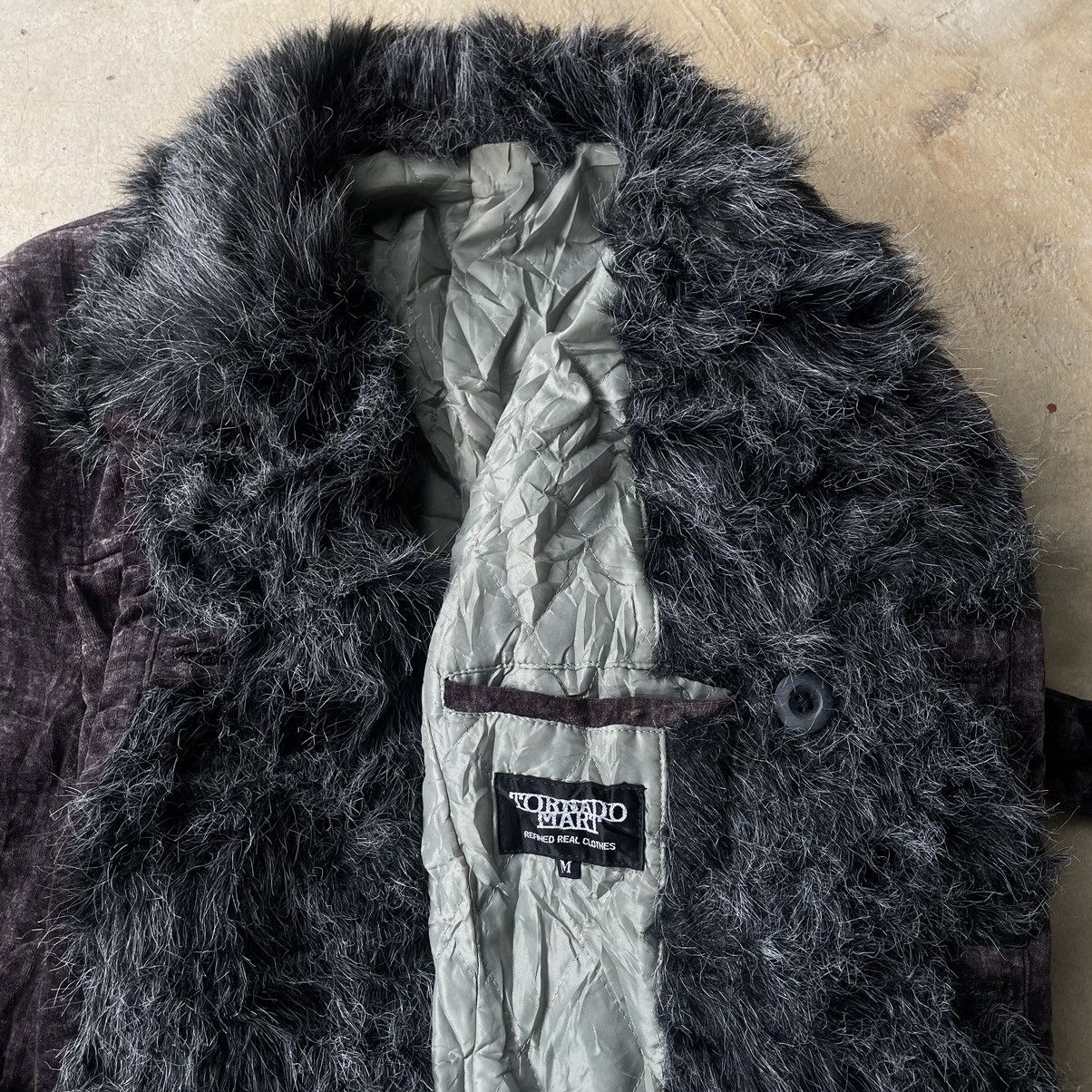 Tornado Mart 🇯🇵Tornado Mart Faux Fur Velvet Belted Gothic Punk Coat Jacket Size US M / EU 48-50 / 2 - 14 Thumbnail