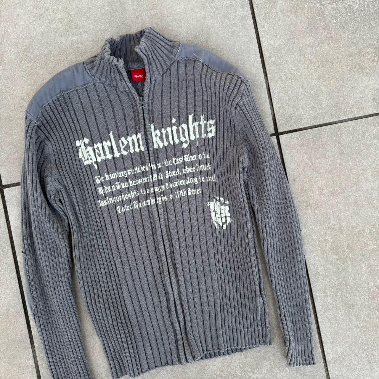 Vintage 90s Opium Zip Up Jumper Grey Printed