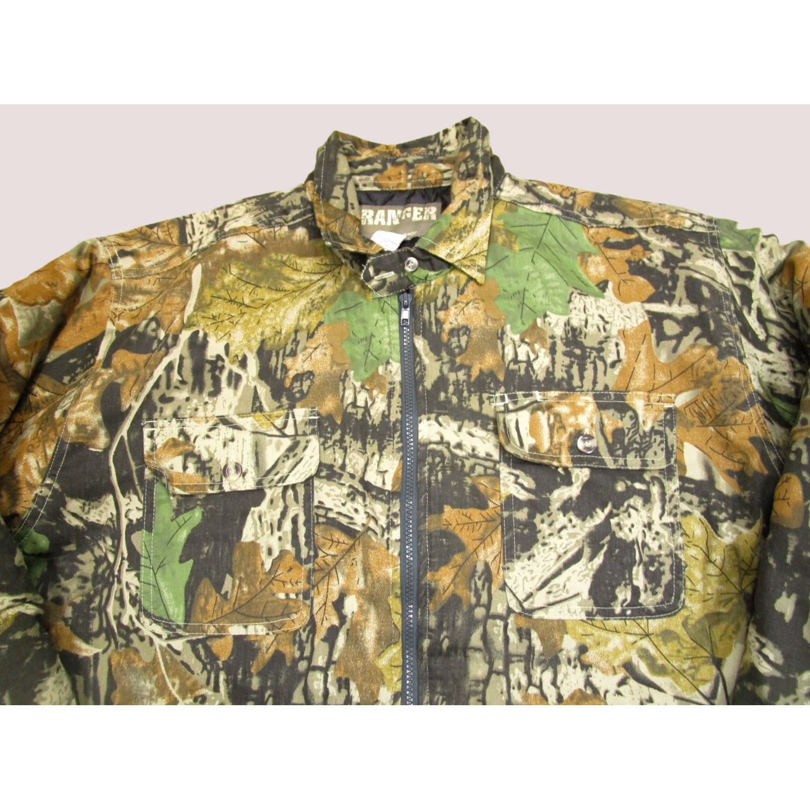 Vintage Ranger Jacket Camouflage Bomber Jacket Men XL Brown Camo Insulated Full Zip Outdoor Coat Size US XL / EU 56 / 4 - 1 Thumbnail