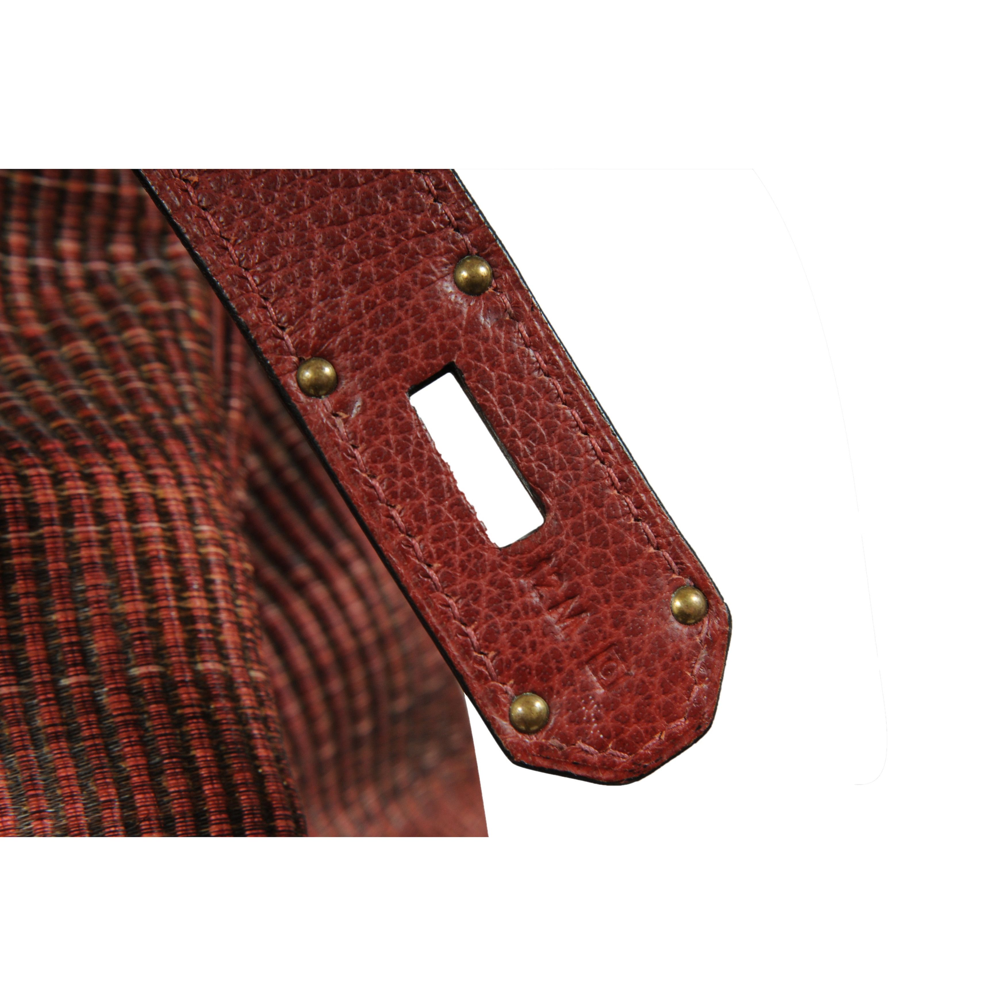 Hermes Haute A Courroies Hac 50 Red Rogue H Crinoline Buffalo Gold Size ONE SIZE - 18 Thumbnail