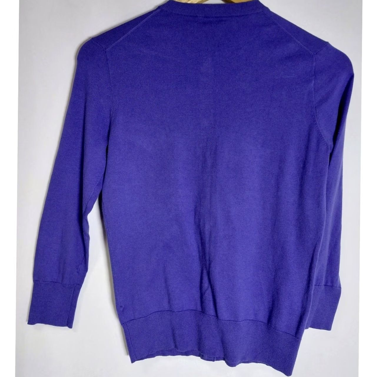 J.Crew J.CREW Purple Cardigan Sweater Solid Knit Women Size S Cardigan, Crew Neck, Button, Lightweight, Stretch, Casual Workwear Women Size S / US 4 / IT 40 - 2 Thumbnail