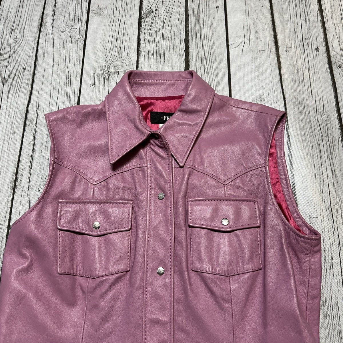 Vintage Vintage Ferré Jeans leather vest Size M / US 6-8 / IT 42-44 - 3 Thumbnail