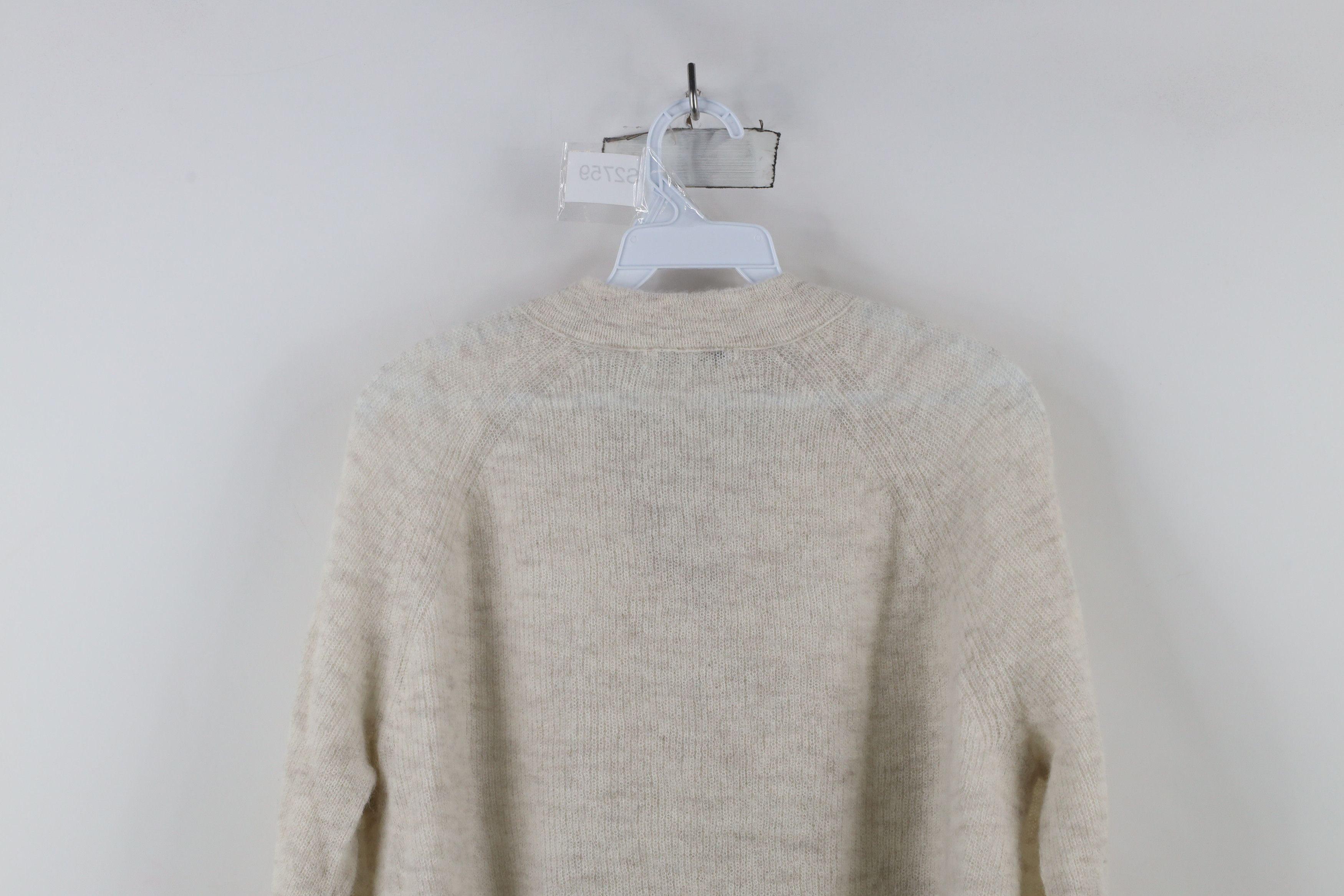 Madewell × Vintage Madewell Soft Ribbed Alpaca Wool Knit V-Neck Sweater Gray Size XS / US 0-2 / IT 36-38 - 8 Thumbnail