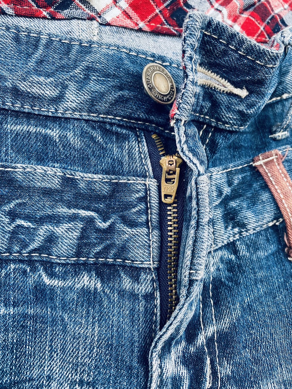 Vintage Vintage Roddle Double Waist Flared Distressed Denim Size US 35 - 14 Thumbnail