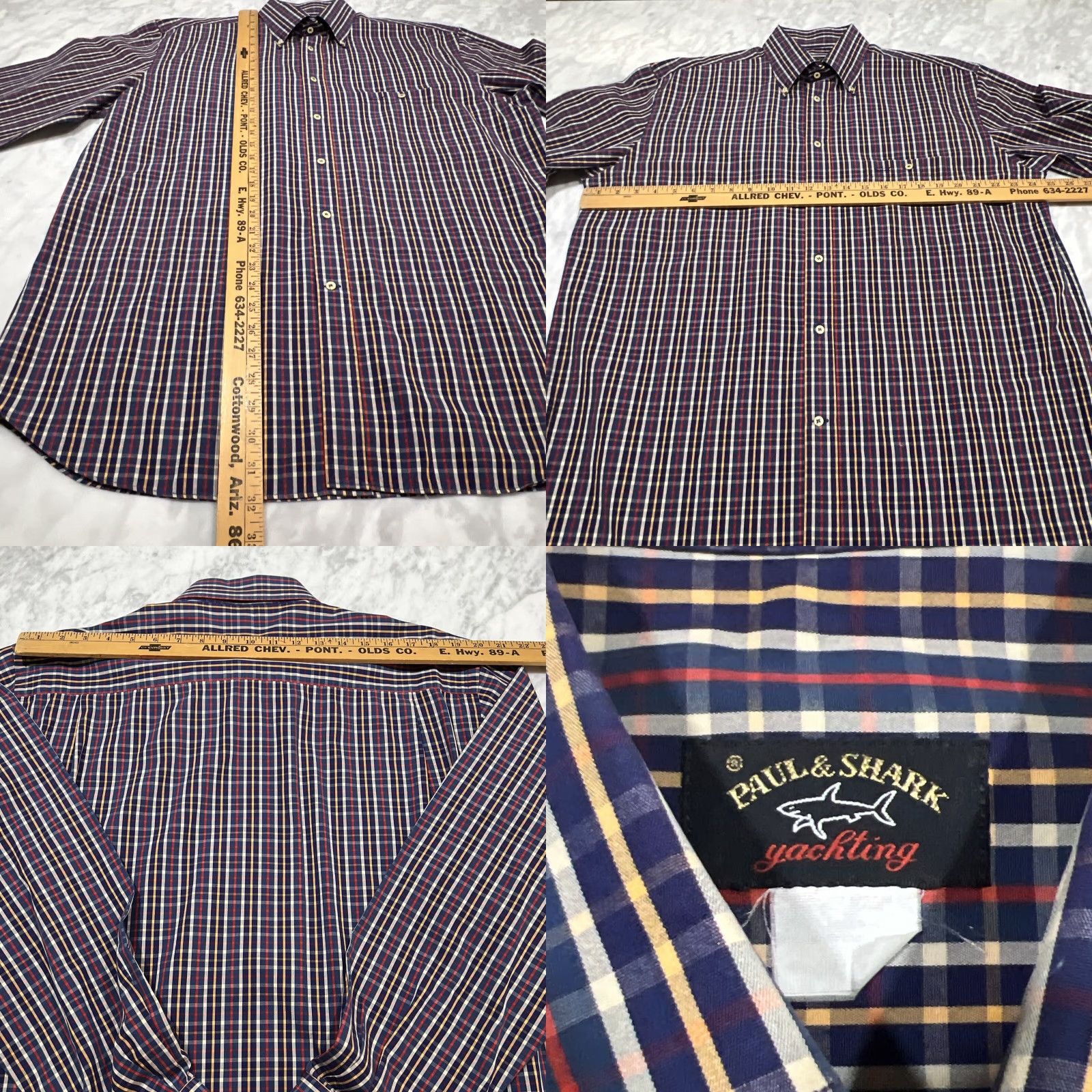 Paul & Shark Paul & Shark Yatching Shirt Men Size 44 Button-Down Long Sleeve Multicolor Plaid Casual Business Travel Size US XXL / EU 58 / 5 - 8 Thumbnail