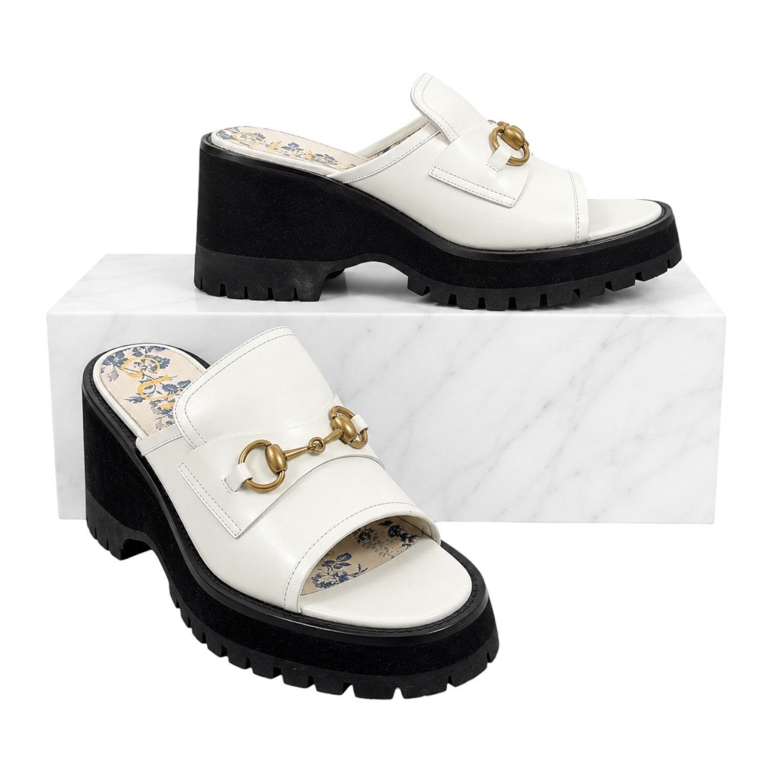 Gucci Gucci Cordovan Horsebit Open Toe Platform Slide Sandal 41 Size US 11 / IT 41 - 1 Thumbnail